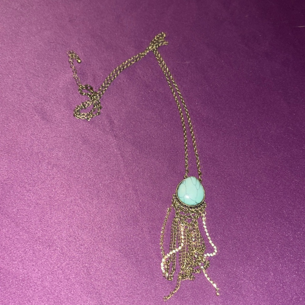 Long necklace blue boho
